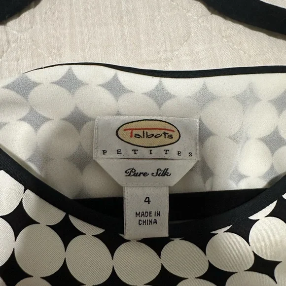 100% silk Talbots polka dot dress - Picture 2 of 9